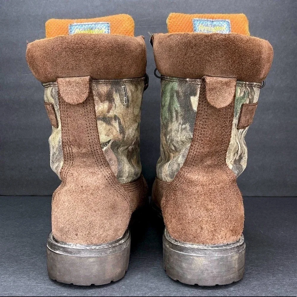 Remington 270 Men's Brown Camo Genuine Leather‎ Insulated Hunting Boots Size 8